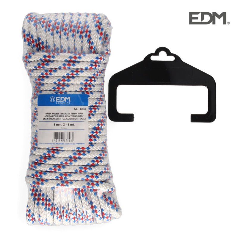 MADEJA 15 MT. DRIZA POLIESTER ALTA TENACIDAD TRICOLOR. CALIBRE 8 MM EDM
