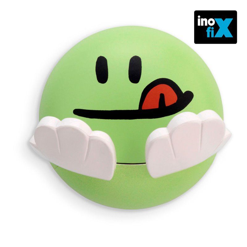 Cabide adesivo infantil com desenho de face...
