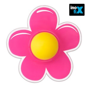 TOPE DE PARED ADHESIVO FLOR ROSA. INOFIX  .SUAVIDAD EN EL IMPACTO. MEDIDAS:71X74X18MM