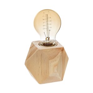 LAMPARA DE MESA MADERA E27 (BOMBILLA NO INCLUIDA). 8X7.5CM