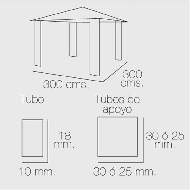 Pergola Papillon 3x3 Metros Plegable Aluminio