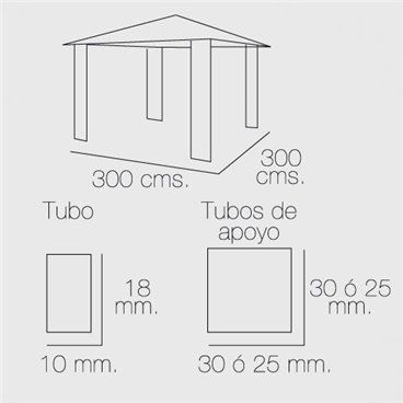 Pergola Papillon 3x3 Metros Plegable Aluminio