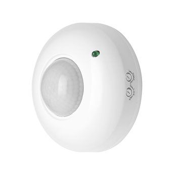 Detector de movimento infravermelho com sensor crepuscular 360°. Ajustável