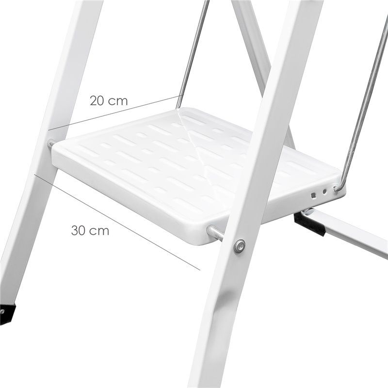 Escalera Domestica Aluminio 2 Peldaños, Escalerilla Blanca