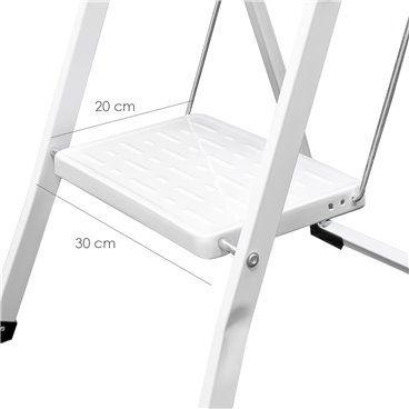 Escalera Domestica Aluminio 2 Peldaños, Escalerilla Blanca