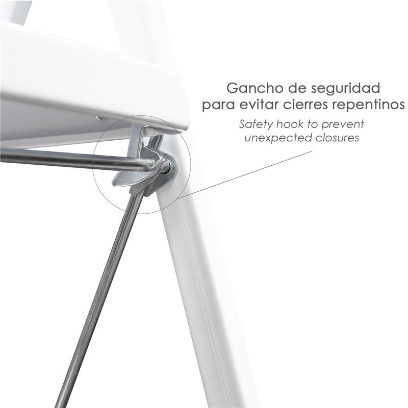 Escalera Domestica Aluminio 2 Peldaños, Escalerilla Blanca