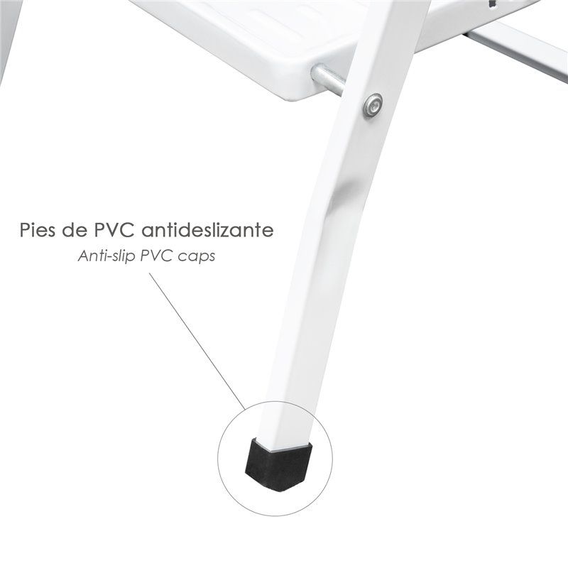 Escalera Domestica Aluminio 2 Peldaños, Escalerilla Blanca