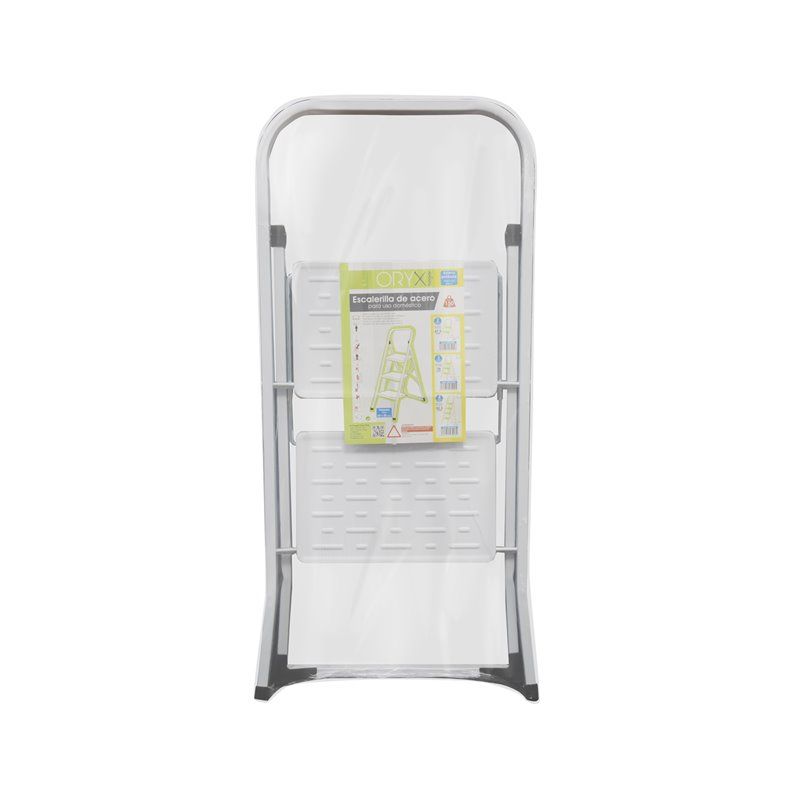Escalera Domestica Aluminio 2 Peldaños, Escalerilla Blanca