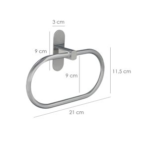 Toallero Forma Anilla Color Inox Con Efecto Espejo, Autoadhesivo Resistente, Porta Toallas, Toallero Adhesivo Pared / Mueble 2
