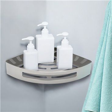 Cestillo Rincon Baño Autoadhesivo, Color Inox Con Efecto Espejo, Autoadhesivo Resistente o Con Tornillos