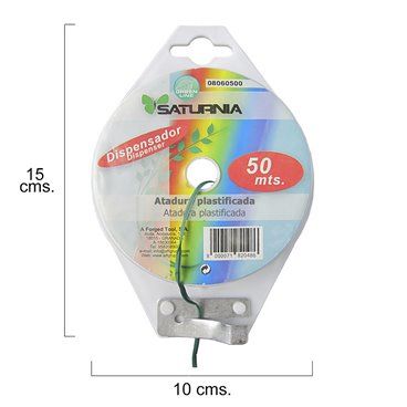 Atadura Plastificada Con Dispensador De 50 Metros. Ideal Para Entutorar, Jardin, Bonsais, Macetas, etc. Flexible y Duradero.