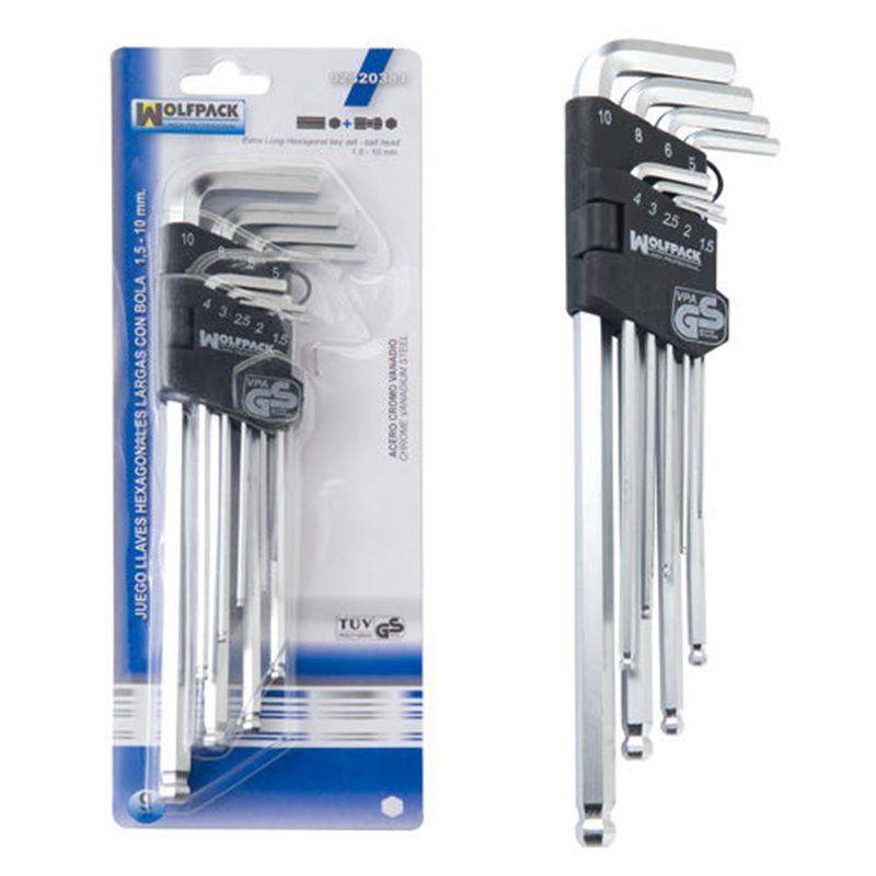 Conjunto Chave Allen Longa 9 Peças Com Bola