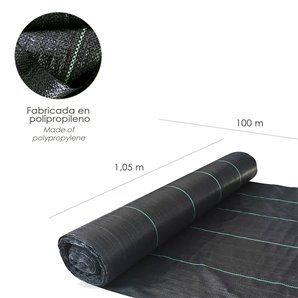 Malla Antihierbas (Rollo 1,05x10 Metros) Gramaje 110 Gr/m2. Malla Anti Maleza, Malla Geotextil Jardin, Tela Anti Hierbas Jardin, 2