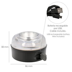 Luz LED de emergência recarregável USB para carro V16 2