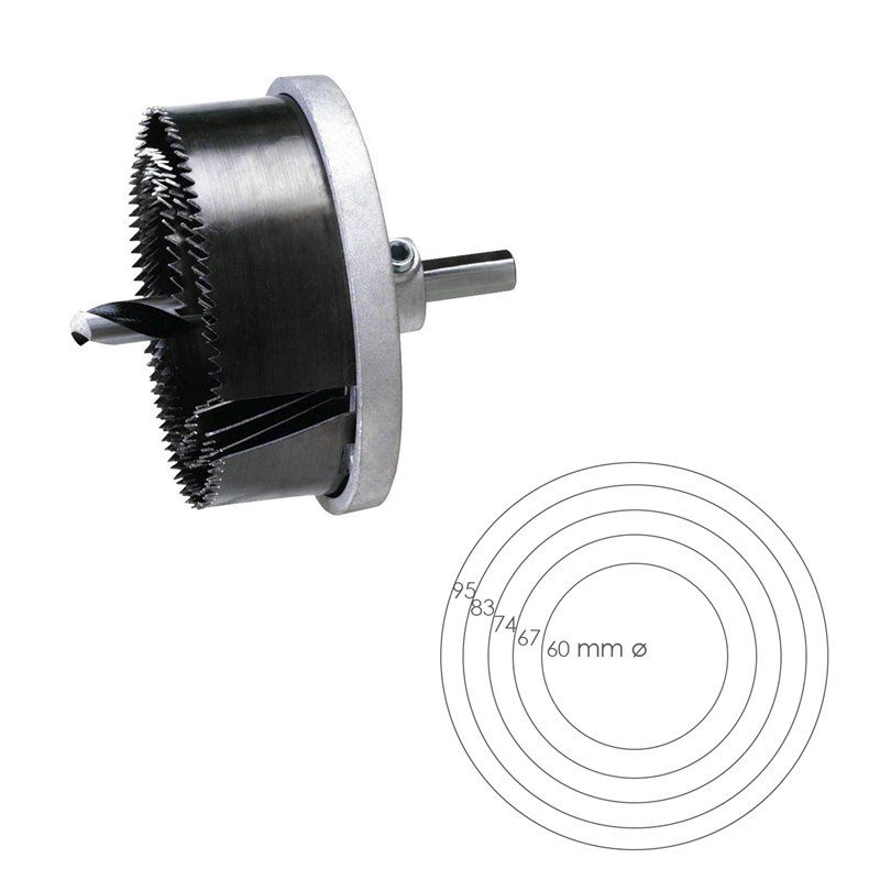 Conjunto de serra campânula 30 mm. Ø 60/95 mm. 5 peças