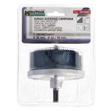 Conjunto de serra campânula 30 mm. Ø 60/95 mm. 5 peças