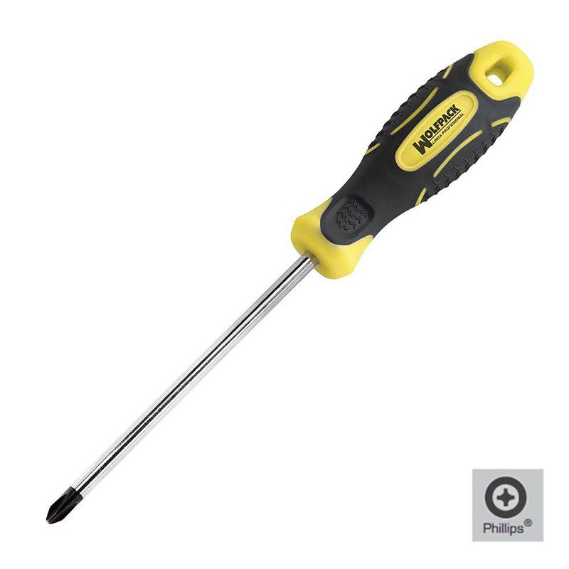 Chave de fenda Phillips bimaterial nº 2/100 mm.