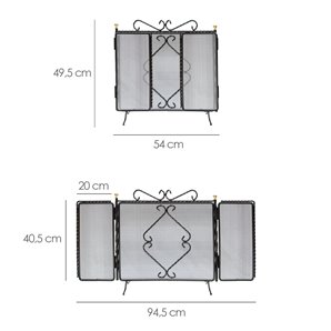 Pantalla Chimenea 94,5 x 49,5 (Alt) cm. Salvachispas, Protector Chimenea, Protector Rejilla Chimenea. 2