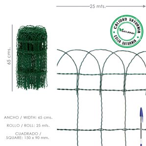 Malla Electrosoldada Plastificada Residence Altura 65 cm. Rollo 25 Metros