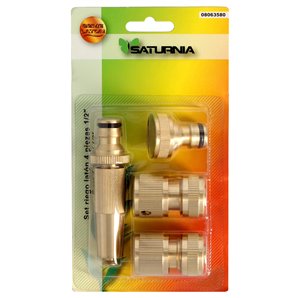 Set Riego 4 piezas Para Mangueras 1/2" Fabricado en laton.