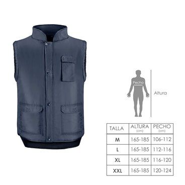 Chaleco Multibolsillos Azul  Xl, Chaleco Poliester Con 3 Bolsillos Esteriores y Uno Interior, Chaleco Trabajo, Chaleco Laboral