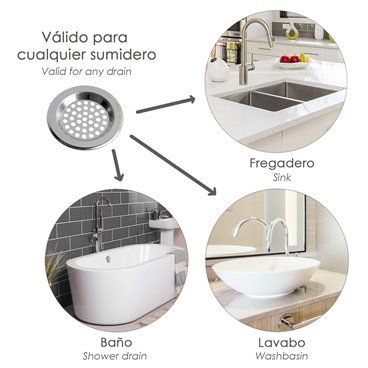 Filtro Cestillo Para Lavabo / Fregadero Inoxidable 8 cm.