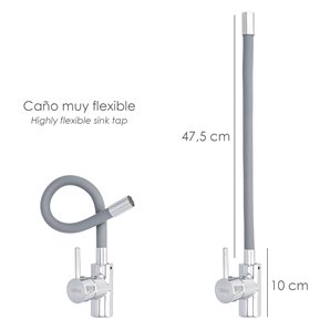 Grifo Monomando Fregadero Flexible Caño Alto, Grifo De Cocina Flexible Caño Alto 2