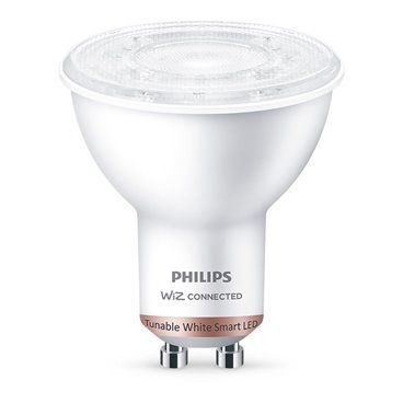 BOMBILLA LED GU10 4,9W  2.700K-6.500K 345 LM WIFI PHILIPS WIZ. CONSIGUE UNA LUZ INTELIGENTE BLANCA CÁLIDA O FRÍA REGULABLE Y DIF
