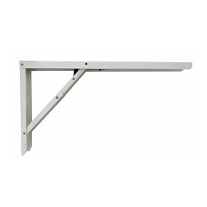 ESCUADRA DE ACERO PLEGABLE ABAT-TABLE  BLANCO 30X52CM.. ALTA RESISTENCIA. 2CM PLEGADA. PESO MÁXIMO RECOMENDADO 300 KG PARA 2UNI.