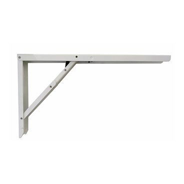 ESCUADRA DE ACERO PLEGABLE ABAT-TABLE  BLANCO 30X52CM.. ALTA RESISTENCIA. 2CM PLEGADA. PESO MÁXIMO RECOMENDADO 300 KG PARA 2UNI.