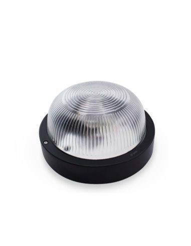 Aplique redondo de termoplástico E27 negro GSC 0700647