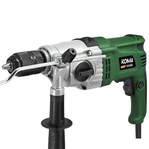 TALADRO PERCUTOR 1050W KOMA TOOLS. CON CONTROL DE POTENCIA, PORTABROCAS AUTOMATICO DE Ø 13mm, MANGO ERGONOMICO DE TACTO SUAVE, M