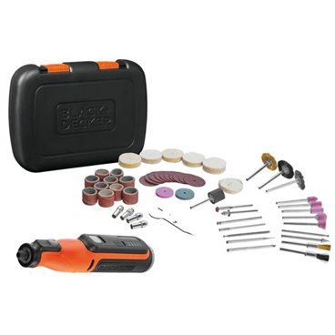  MULTI-HERRAMIENTA ROTATIVA 7,2V  BLACK+DECKER. VELOCIDAD VARIABLE 3.500-29.500 RPM, BATERÍA INTEGRADA DE 1,5Ah. INCLUYE 53 ACCE