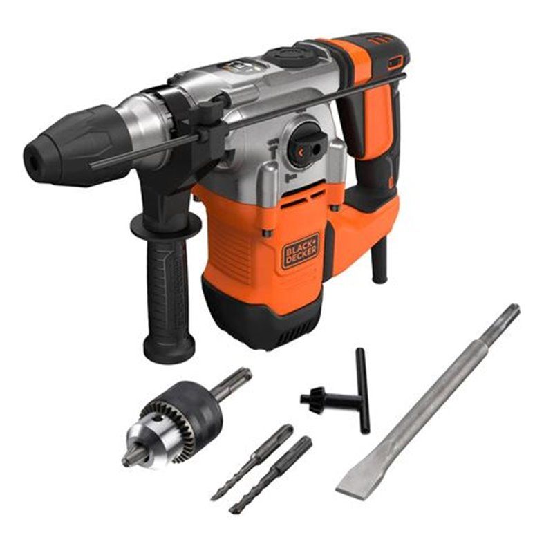  MARTILLO SDS-PLUS 1.250W  BLACK+DECKER. 3 MODOS 3,7J, VELOCIDAD 0-900 RPM, 0-3900 IPM, CAP.MÁXIMA (HORMIGÓN) 32MM, SISTEMA ANTI