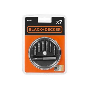 CONJUNTO 7 PIEZAS PARA ATORNILLAR BLACK+DECKER. CON ADAPTADOR MAGNÉTICO. 3 PUNTAS PHILLIPS PH DE 1- 2 - 3 MM Y 3 PUNTAS PLANAS S 2