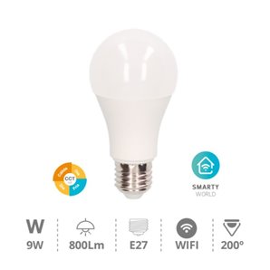 Lámpara estándar inteligente 9W E27 2700-6500K Regulable 2