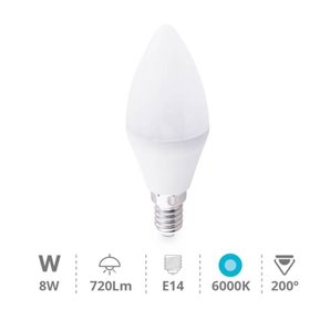 SGC 200695002 | Lâmpada vela LED 8W E14 6000K 2