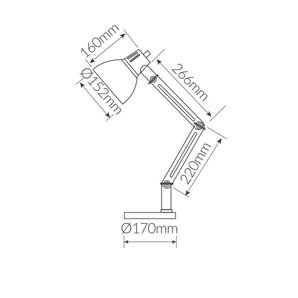 Flexo sobremesa Hamu E27 Negro 2