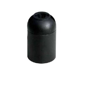 Portalámparas termoplástico liso E27 Negro