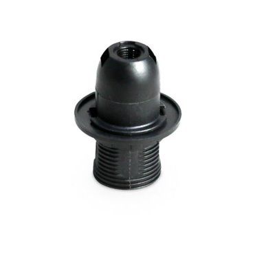 Portalámparas termoplástico semiroscado E14 Negro