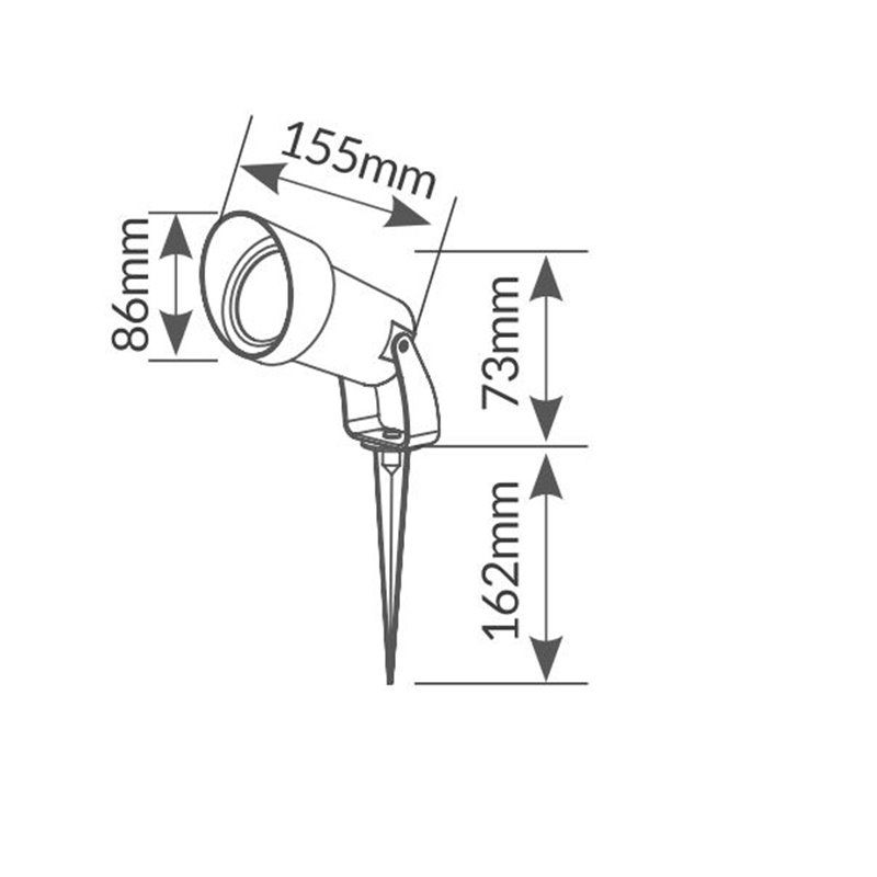 Estaca jardín 1xGU10 Max. 12W (LED) IP44