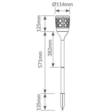 Estaca efecto fuego solar recargable/USB IP65