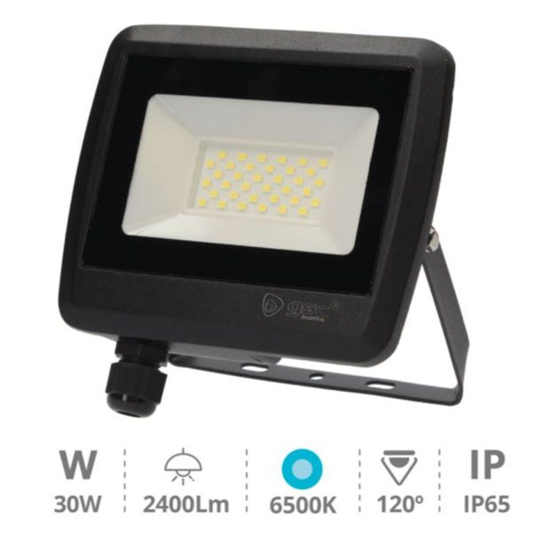 Proyector aluminio 30W 6500K IP65 Negro