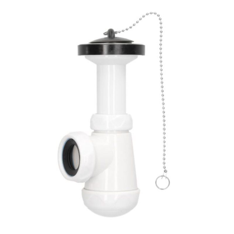 Sifón botella corto extensible salida Ø40mm reductora Ø32mm válvula lavabo - bidet