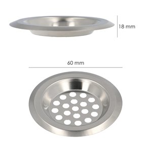 Filtro cesto para lavatório em aço inox 6 cm. 2