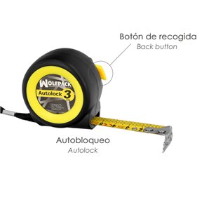 Flexometro Sistema Autolock Con Freno Automatico Longitud 3 Metros Ancho Cinta 16 mm. Magnetico. Cinta Metrica Freno Automatico 2