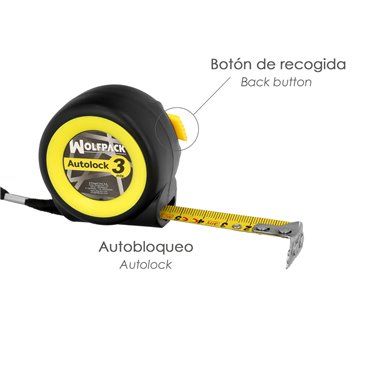 Flexometro Sistema Autolock Con Freno Automatico Longitud 3 Metros Ancho Cinta 16 mm. Magnetico. Cinta Metrica Freno Automatico