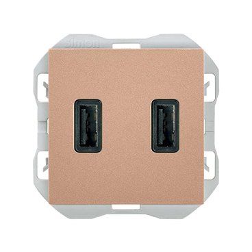 SIMON 270 | Cargador USB doble A + C 3,1A Quickcharge cobre 20000296-091