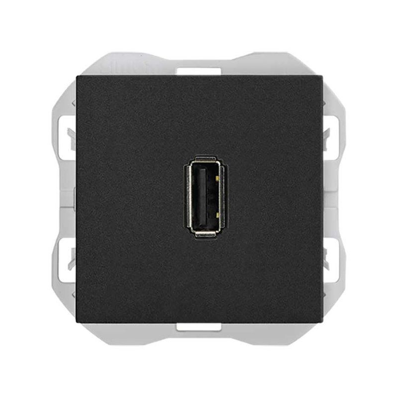 SIMON 270 | Conector USB datos tipo A negro mate 20000090-098