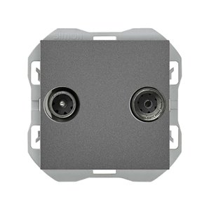 SIMON 270 | Single R-TV + SAT socket aluminum 20000486-093